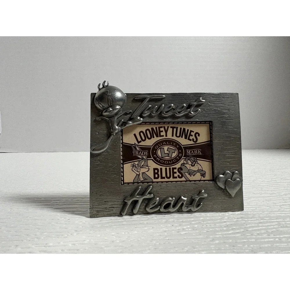Vintage 1996 Looney Tunes Tweety Bird Sweet Heart Picture Frame Pewter S0112